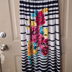Striped Floral Floor Length SunDress